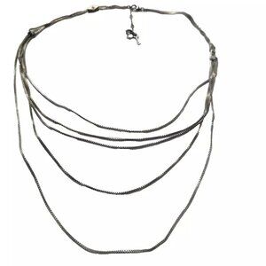 Fossil Silvertoned Layered Necklace
